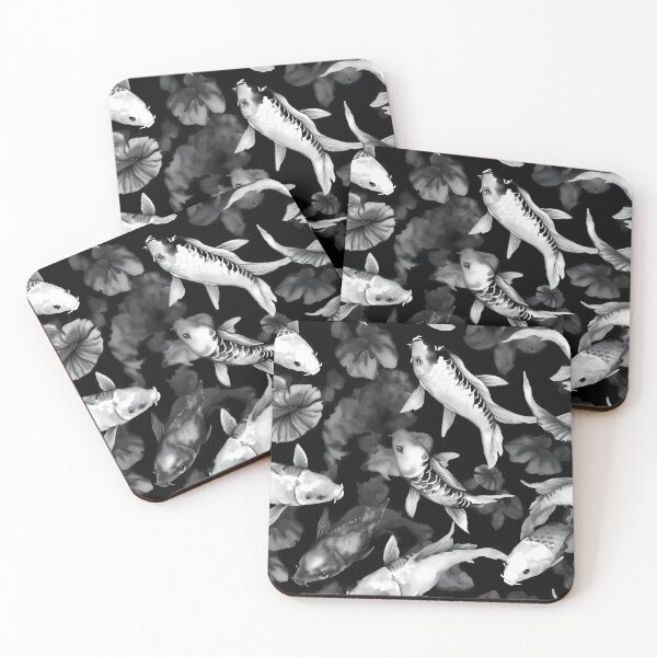 Item preview, Koi fish pattern, black and white designed and sold by Kenneth Heiss.