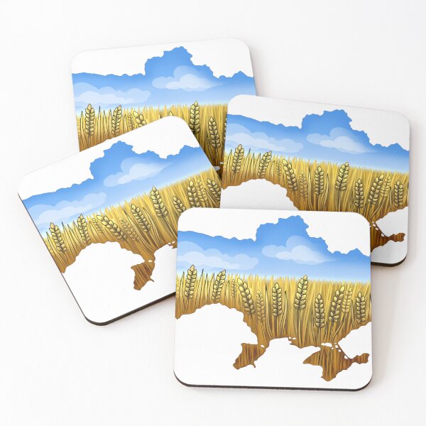 Item preview, map of Ukraine with sky and wheat designed and sold by IrynaPas.
