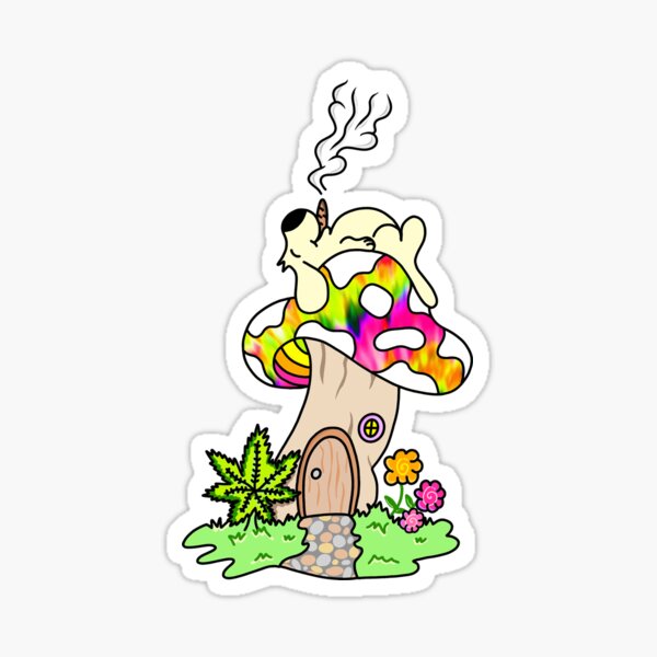 Dog Smoking Pot - Cool Bud! Sticker