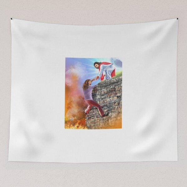 Item preview, Jesus Savior - Jesus saving person from fire designed and sold by SamFunPics.