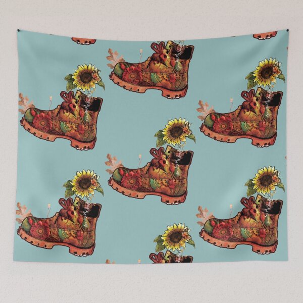 Item preview, Floral Hiking Boots Backpaking designed and sold by fatydesignspace.