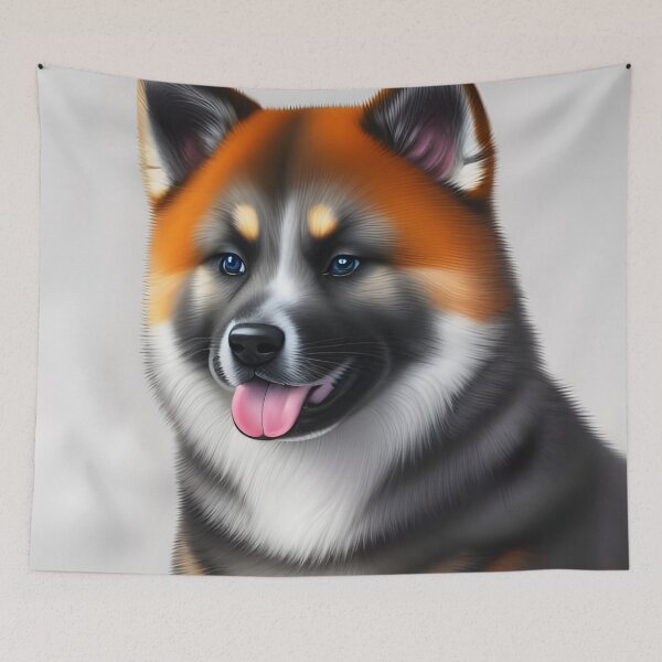 Item preview, Cute Akita puppy, charcoal drawing, Ai Generated Art  designed and sold by ACC .
