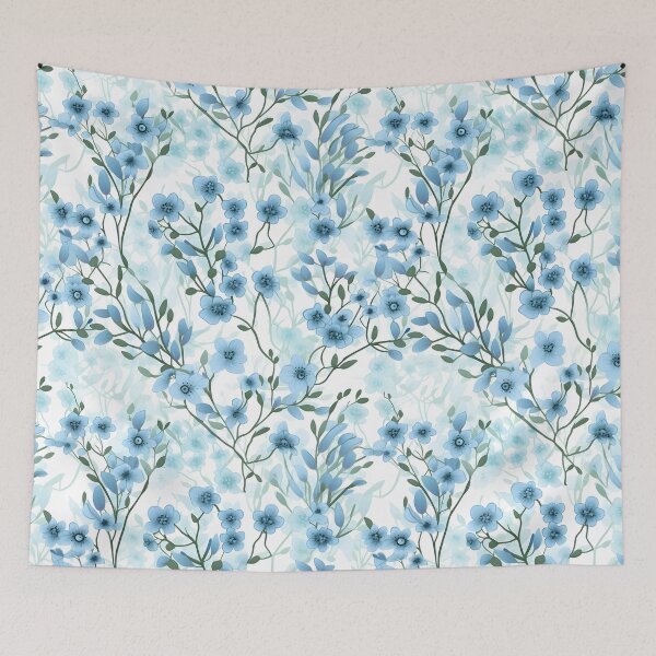 Item preview, Beautiful blue flower pattern tile designed and sold by Kenneth Heiss.