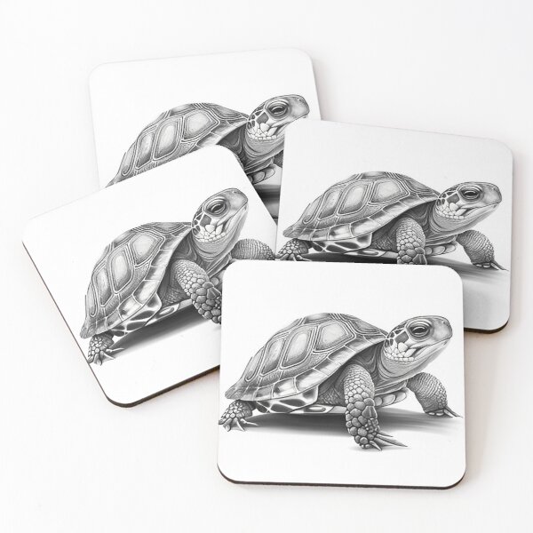Item preview, Black and white pencil drawing of a turtle designed and sold by Pencil-Art.