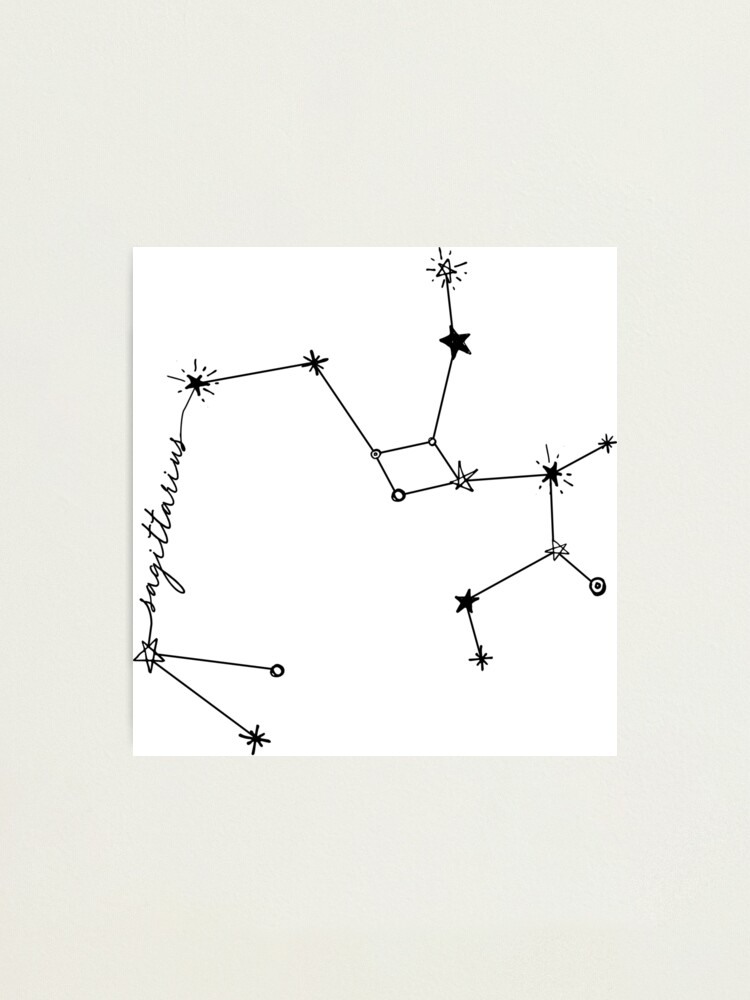 Sagittarius Zodiac Drawing Constellation Sticker Photographic Print By Aterkaderk Redbubble