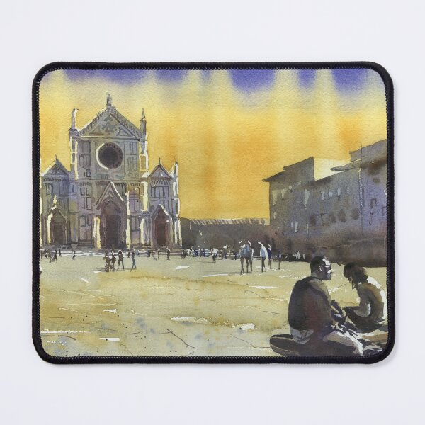 Item preview, Painting of Florence, Italy church at sunset.  Church of Santa Croce designed and sold by rfoxphoto.