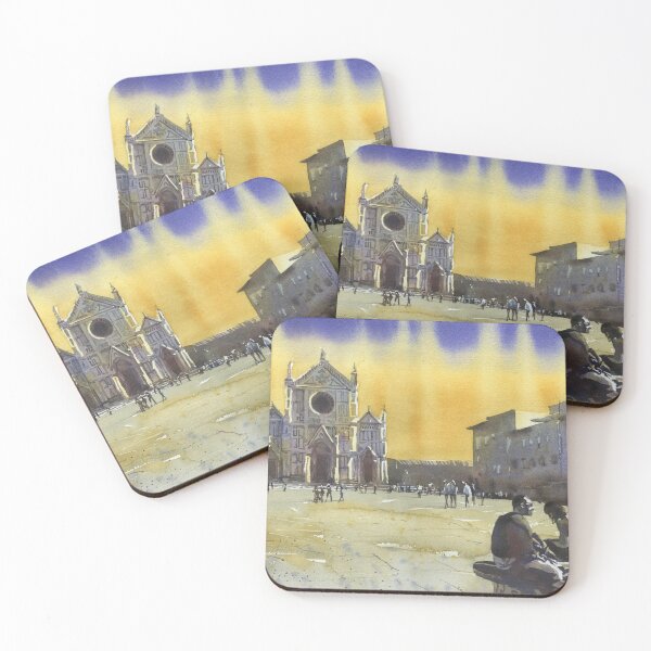 Item preview, Painting of Florence, Italy church at sunset.  Church of Santa Croce designed and sold by rfoxphoto.