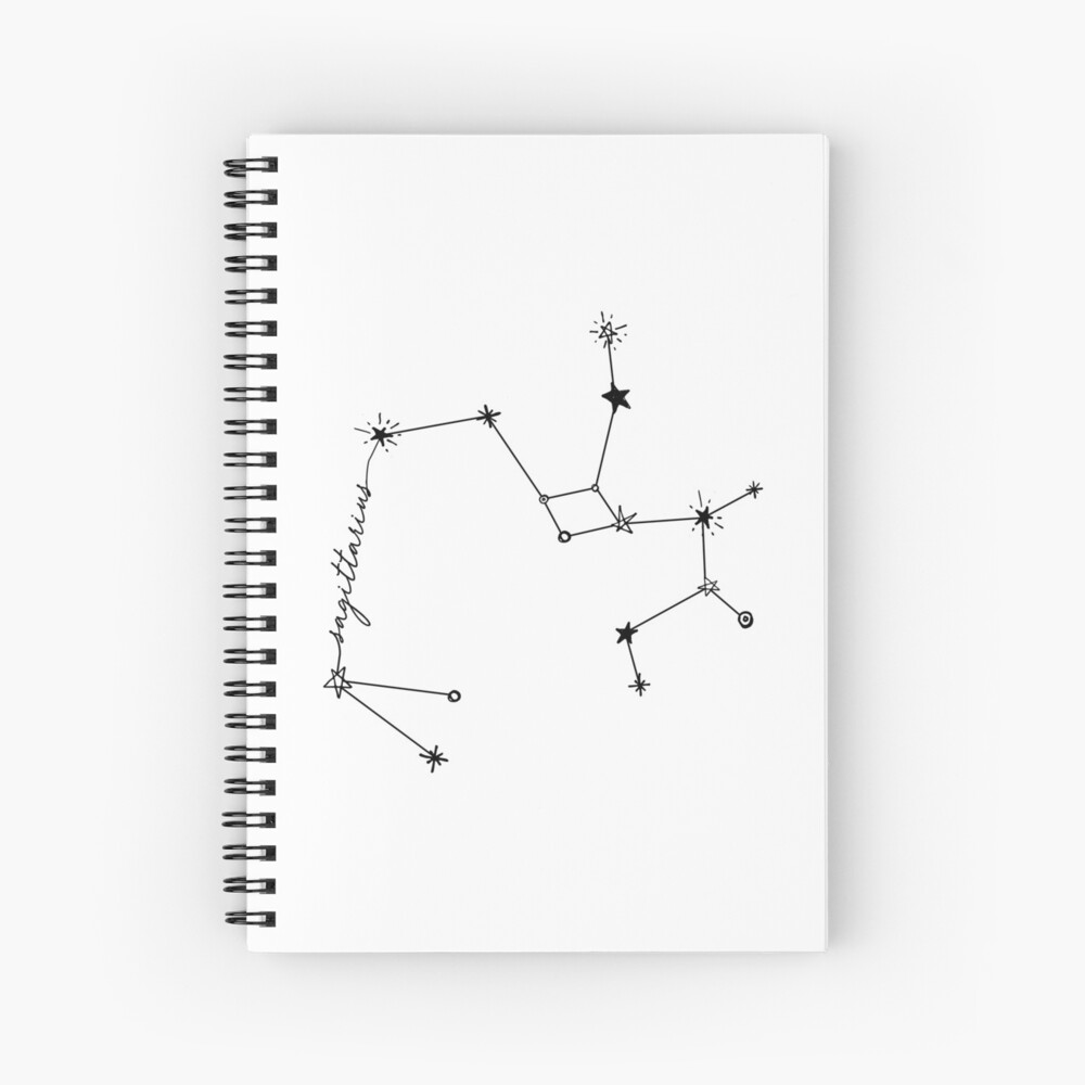 Sagittarius Zodiac Drawing Constellation Sticker Spiral Notebook By Aterkaderk Redbubble