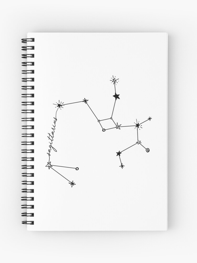 Cuaderno de espiral «Pegatina Constelación de dibujo del zodiaco Sagitario»  de aterkaderk | Redbubble