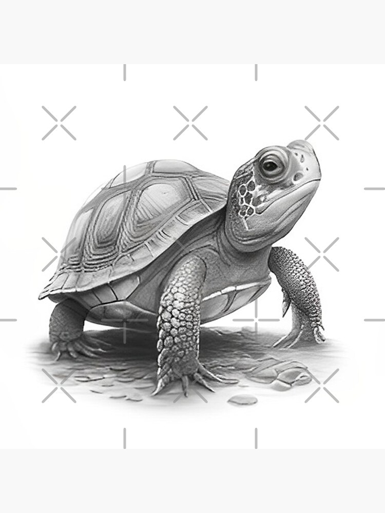 Turtles pencil sketch by hand Royalty Free Vector Image