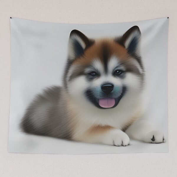 Item preview, Cute Akita puppy, charcoal drawing, Ai Generated Art  designed and sold by ACC .