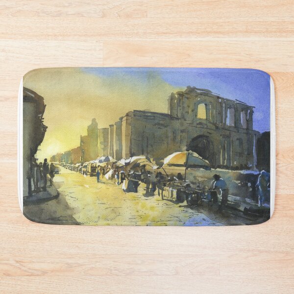 Item preview, Painting of ruined church in Antigua, Guatemala.  Colorful watercolo designed and sold by rfoxphoto.