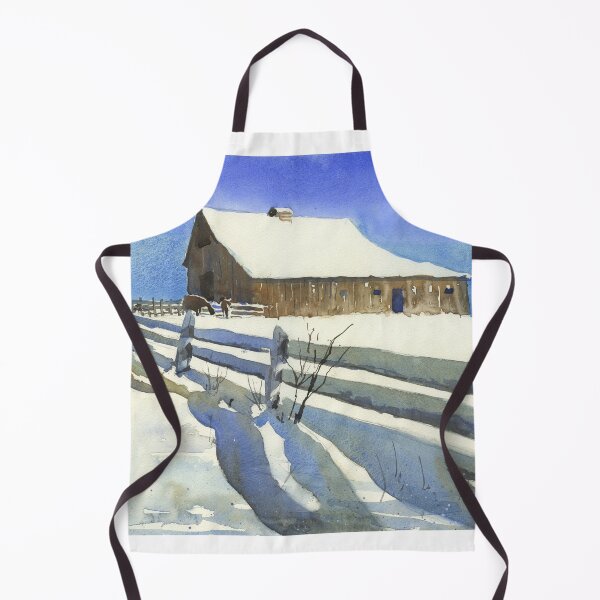 Item preview, Painting of barn covered by snow, designed and sold by rfoxphoto.