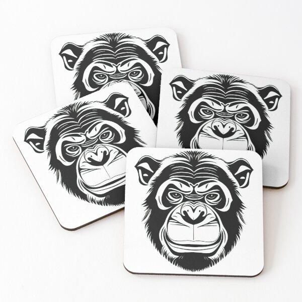 Item preview, Chimp black and white portrait No.1 designed and sold by Artistic Fusion Lab.