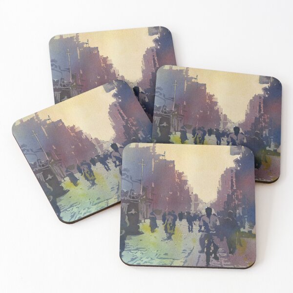 Item preview, Kathmandu street scene- watercolor painting of people on street in Kathmandu, Nepal.  Nepal city Kathmandu Valley  designed and sold by rfoxphoto.