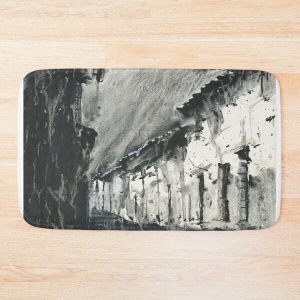 Item preview, Painting of Peruvian architecture in the Sacred Valley, Peru.  Monochromatic watercolor painting houses South America watercolor home decor designed and sold by rfoxphoto.