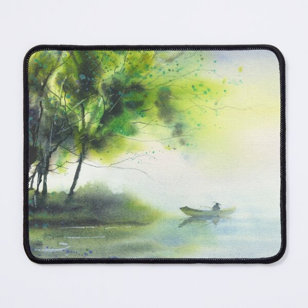 Item preview, Painting of landscape and fisherman.  Watercolor landscape  designed and sold by rfoxphoto.