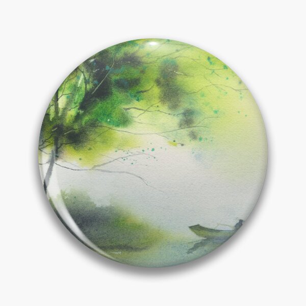 Item preview, Painting of landscape and fisherman.  Watercolor landscape  designed and sold by rfoxphoto.