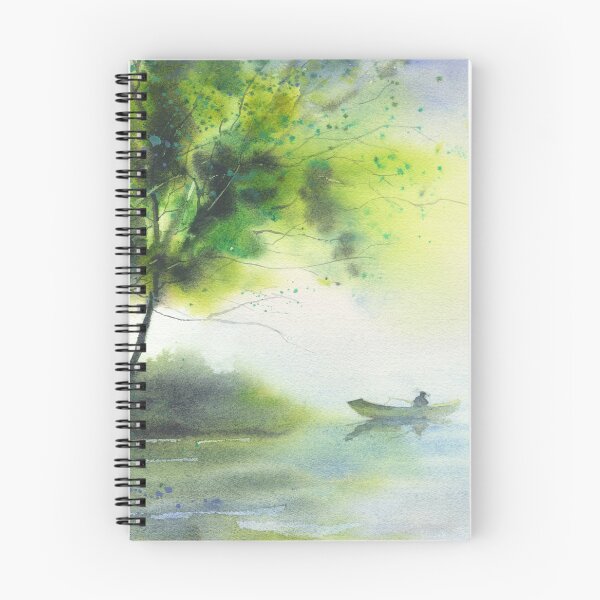 Item preview, Painting of landscape and fisherman.  Watercolor landscape  designed and sold by rfoxphoto.