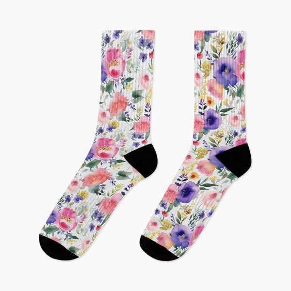 Aperçu de l'œuvre Modèle sans couture de fleurs aquarelle classique créée et vendue par heringa.