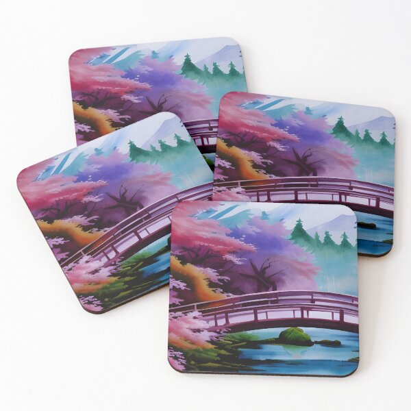 Aperçu de l'œuvre Colorful Japanese water landscape créée et vendue par brandway.