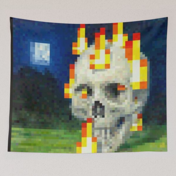 Item preview, Minecraft Skull on Fire Painting designed and sold by EliasBNSA.