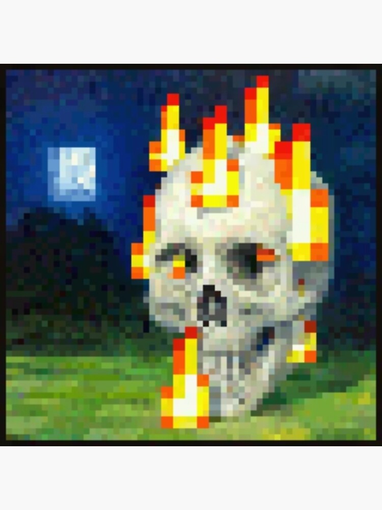 Minecraft Skull on Fire Painting