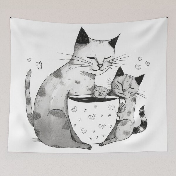 Artikelvorschau, cat mother coffee lover entworfen und verkauft von Pixel Playground.