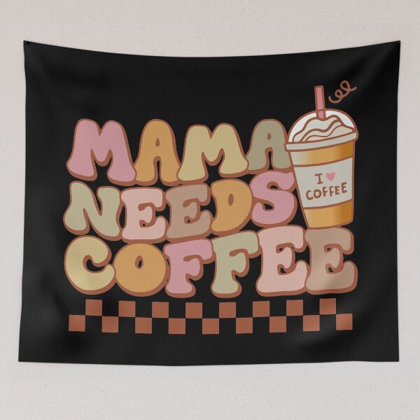 Item preview, Mama Needs Coffee - Funny Retro Mom designed and sold by printify.