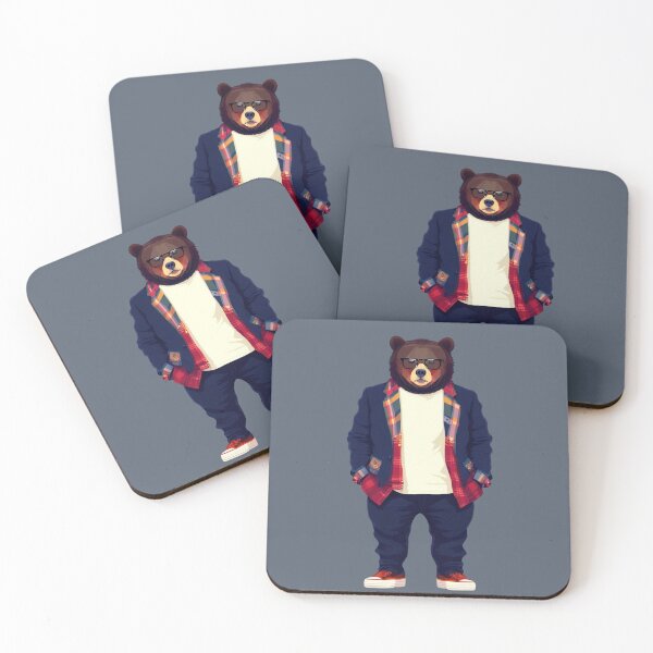 Item preview, Hipster Bear V7 designed and sold by HipsterAnimals.