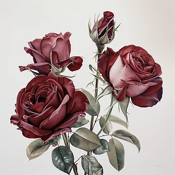 Artwork thumbnail, Maroon Roses by Vanover Designs
