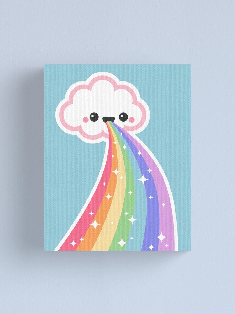"Cute Cloud Puking Up A Rainbow" Canvas Print for Sale by sugarhai