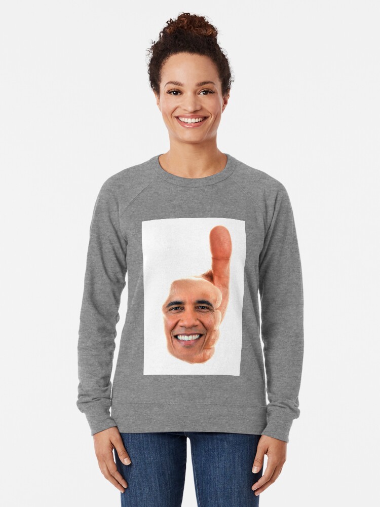 Obama Thumbs Up Lightweight Sweatshirt By Eddy Forks Redbubble