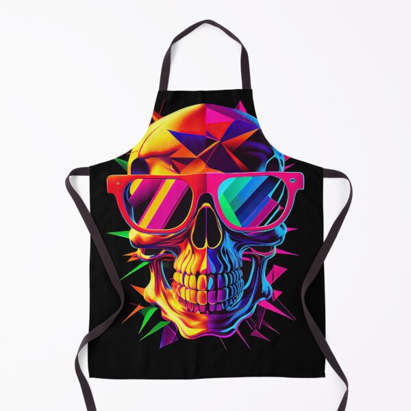Item preview, Synthwave Retrowave Colorful Skull With Sunglasses Vaporwave designed and sold by SpookshowDesign.