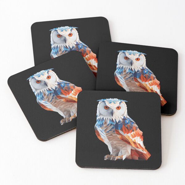 Item preview, Abstract Snow Owl Art: A Colorful Twist on Wildlife Imagery designed and sold by FiveIntentions.