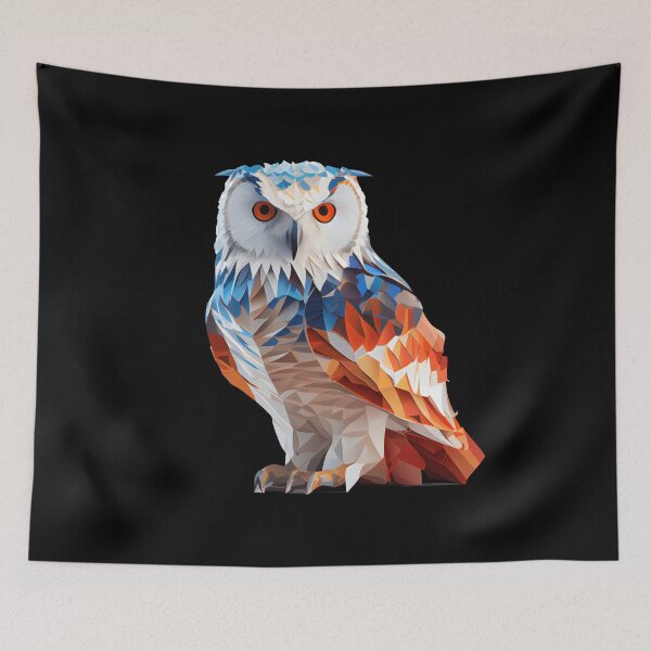 Item preview, Abstract Snow Owl Art: A Colorful Twist on Wildlife Imagery designed and sold by FiveIntentions.
