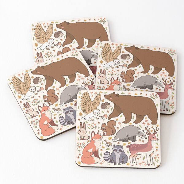 Item preview, Cute woodland animals pattern  designed and sold by Yarafantasyart.