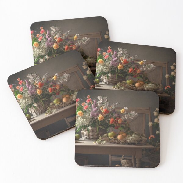 Item preview, very beautiful flowers baskets and a lot of vases of flowers on the table 5 designed and sold by jetaiart.