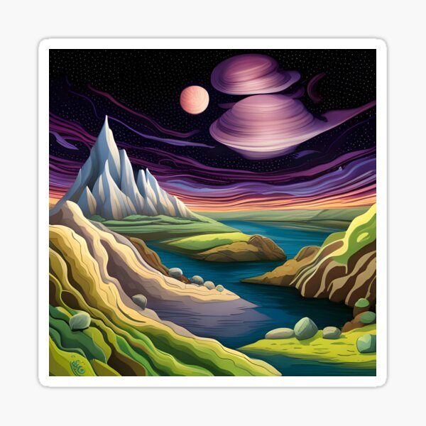 Cosmic Dream Mountain View Sticker