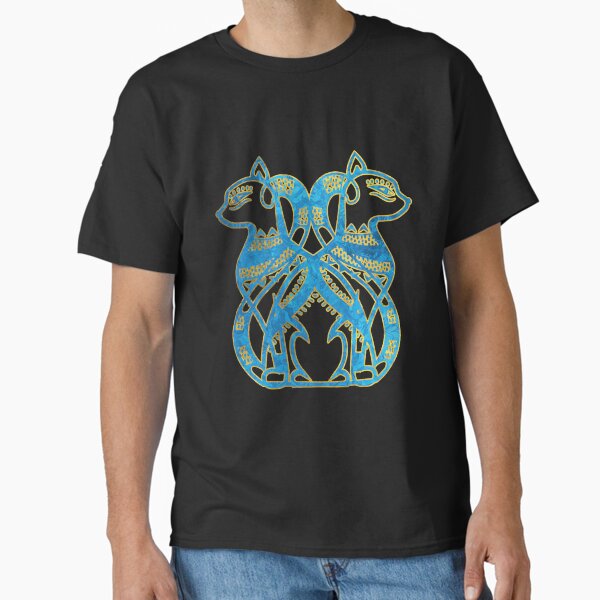 Item preview, Egyptian Cats Gold and blue stained glass designed and sold by k9printart.