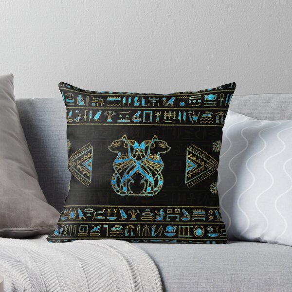 Item preview, Egyptian Cats Gold and blue stained glass designed and sold by k9printart.