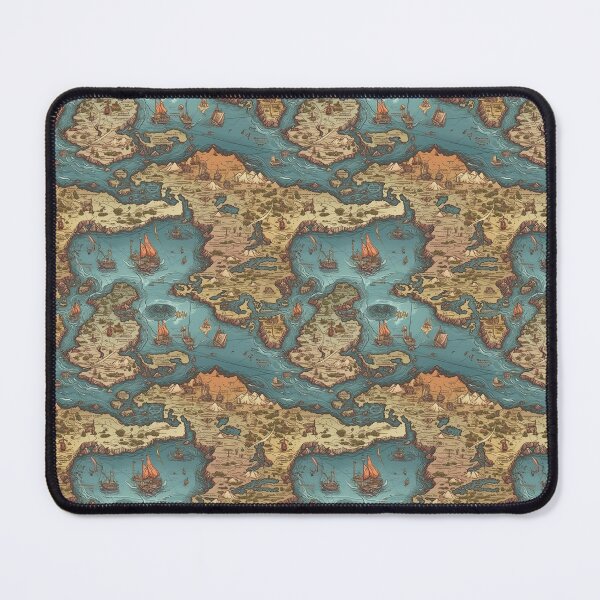 Item preview, Pattern old map, continents, ships, sea, ocean designed and sold by mliotard.