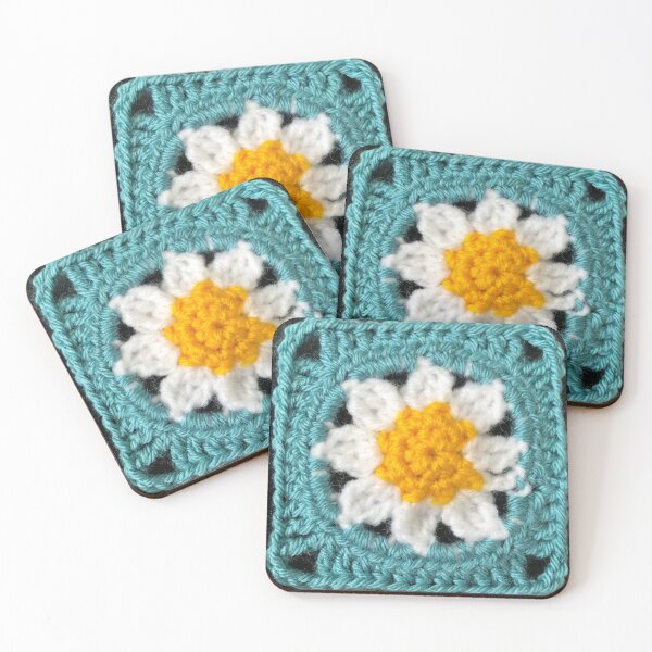 Item preview, Blue daisy granny square designed and sold by Phoebew03.