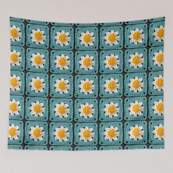 Item preview, Blue daisy granny square designed and sold by Phoebew03.