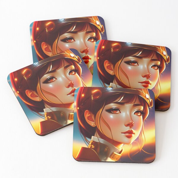 Item preview, Beautiful Cute Anime Girl Scientist Cyberpunk Retrowave Style AI Art designed and sold by unusualillusion.