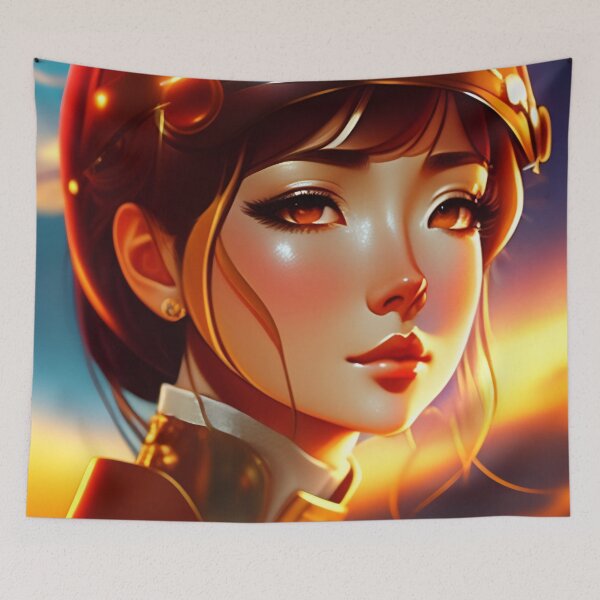 Item preview, Beautiful Cute Anime Girl Scientist Cyberpunk Retrowave Style AI Art designed and sold by unusualillusion.