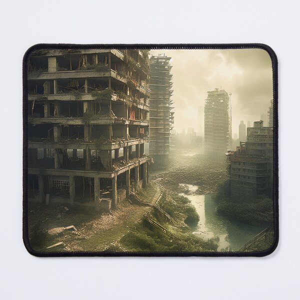Item preview, Desolate Cityscape with Tall Ruined Building designed and sold by CreationP.