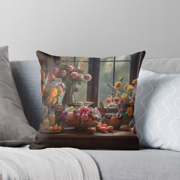 Item preview, very beautiful flowers baskets and a lot of vases of flowers on the table 8 designed and sold by jetaiart.