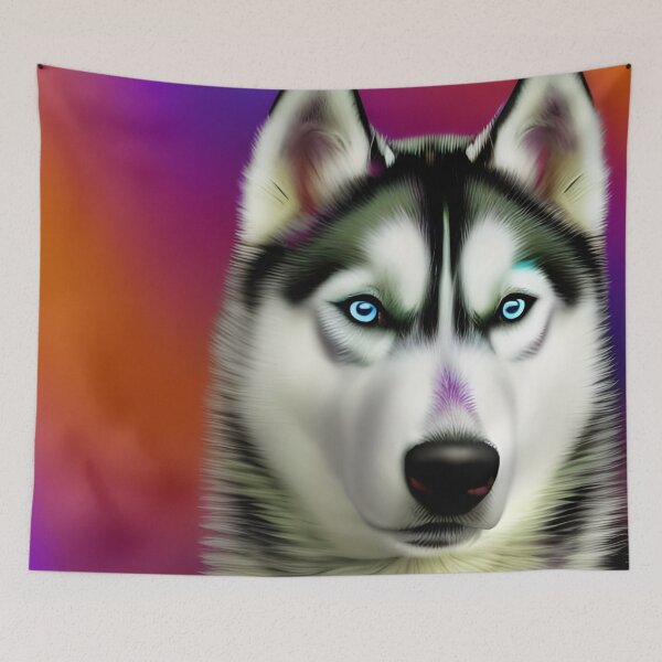 Artikelvorschau, Bunter Husky. Regenbogen Husky. Farbiger Husky entworfen und verkauft von Doggymadness.