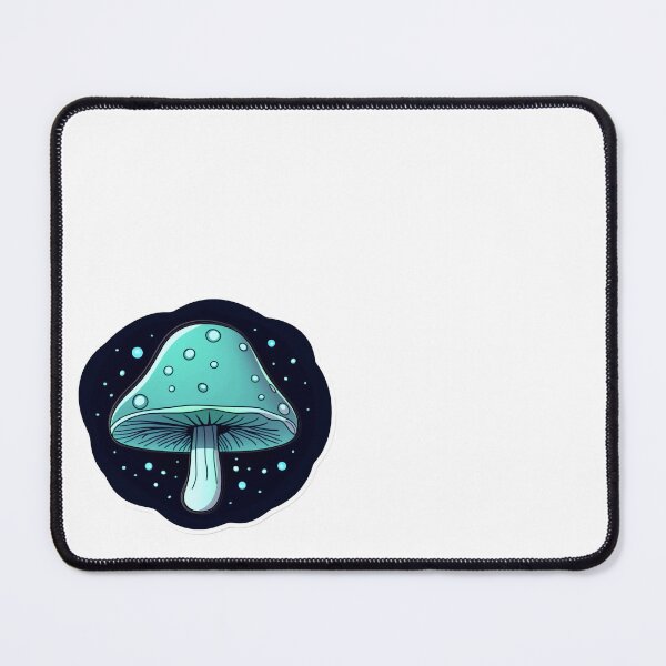 Item preview, Blue and Green Mushroom illustration Number Three Bubbled Bliss designed and sold by Vicki Noble Art.